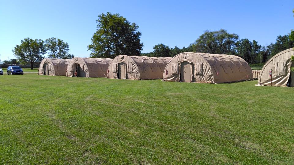 day-room tents at the range
